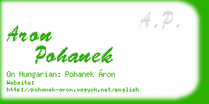 aron pohanek business card